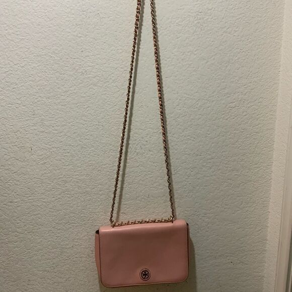 Tory Burch Robinson pink saffiano leather crossbody clutch bag - Picture 11 of 13